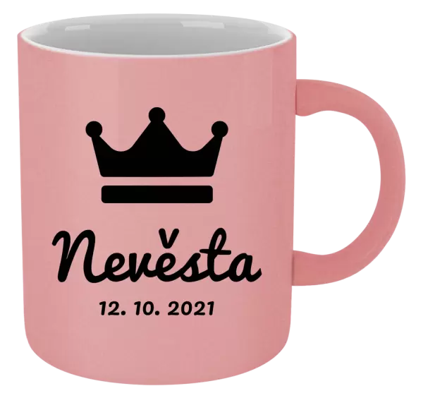 Metalický hrnek Nevěsta s datem