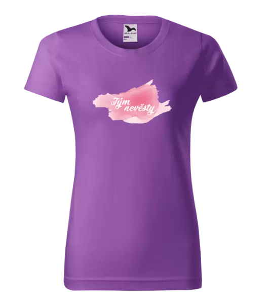 Dámské svatební tričko Tým nevěsty - růžový podklad