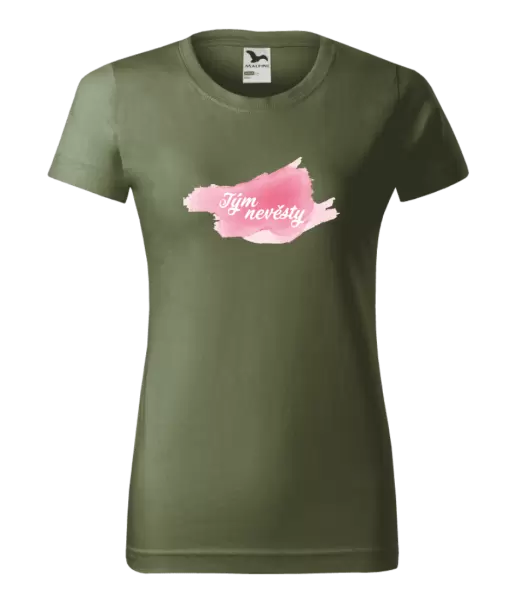 Dámské svatební tričko Tým nevěsty - růžový podklad