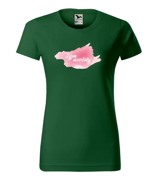 Dámské svatební tričko Tým nevěsty - růžový podklad