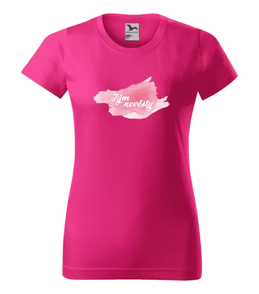 Dámské svatební tričko Tým nevěsty - růžový podklad