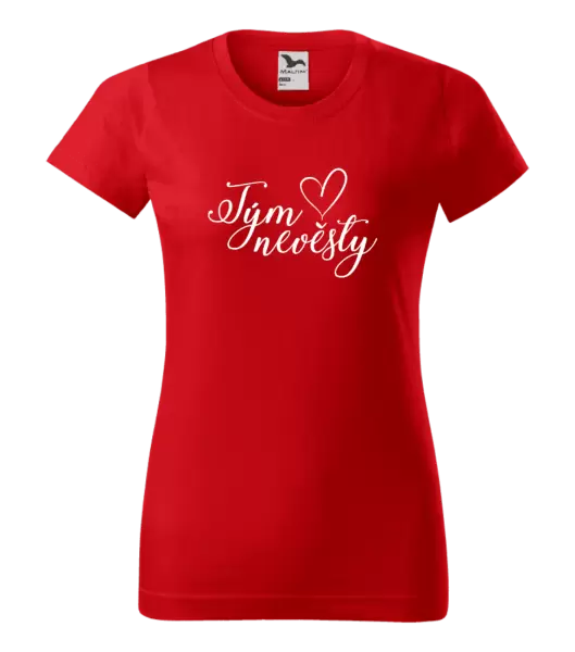 Dámské tričko Tým nevěsty se srdíčkem