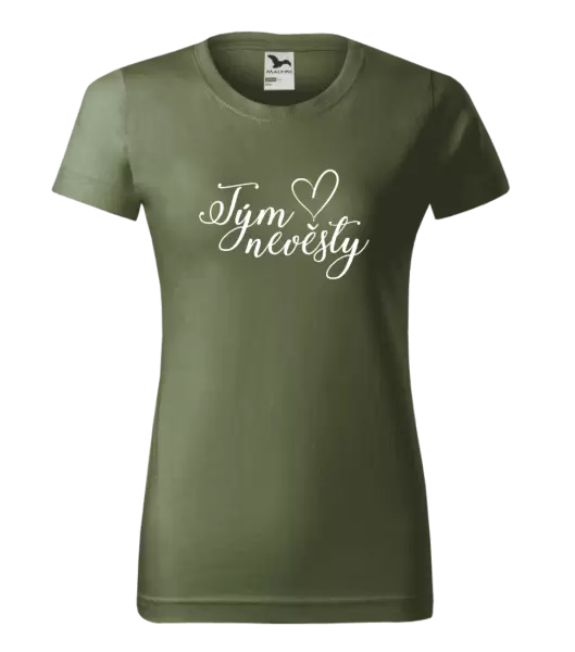 Dámské tričko Tým nevěsty se srdíčkem