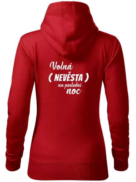 Dámská mikina Volná nevěsta na poslední noc