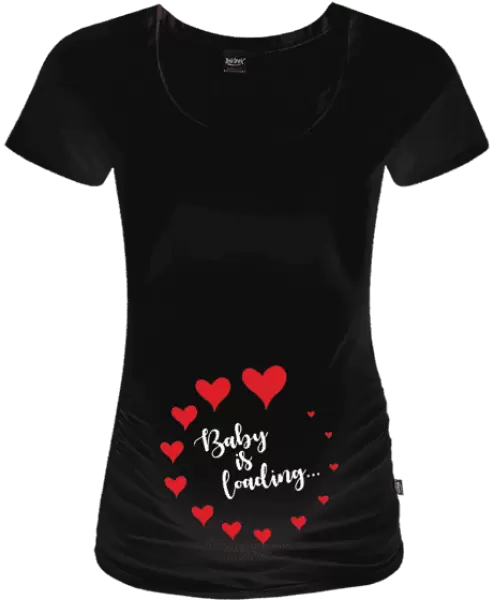 Tehotenské tričko Baby is loading so srdiečkami