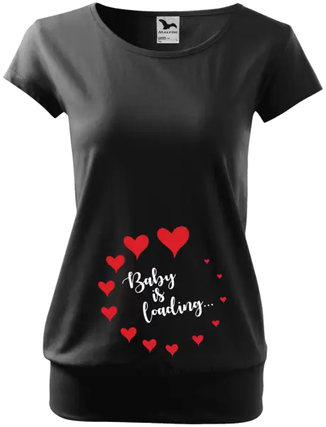 Tehotenské tričko Baby is loading so srdiečkami