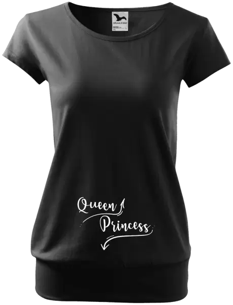 Těhotenské tričko Queen and princess