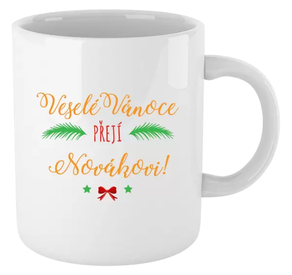 Vánoční hrnek Veselé Vánoce přejí... (příjmení)
