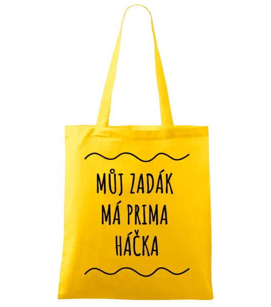 Látková taška Můj zadák má prima háčka