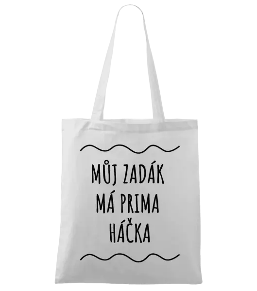 Látková taška Můj zadák má prima háčka