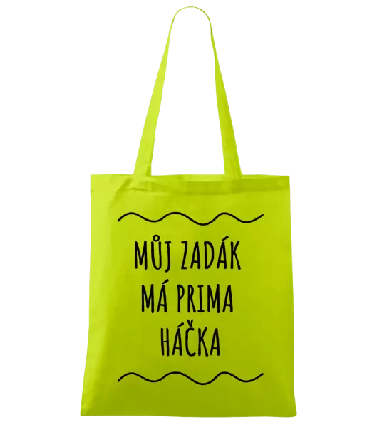 Látková taška Můj zadák má prima háčka