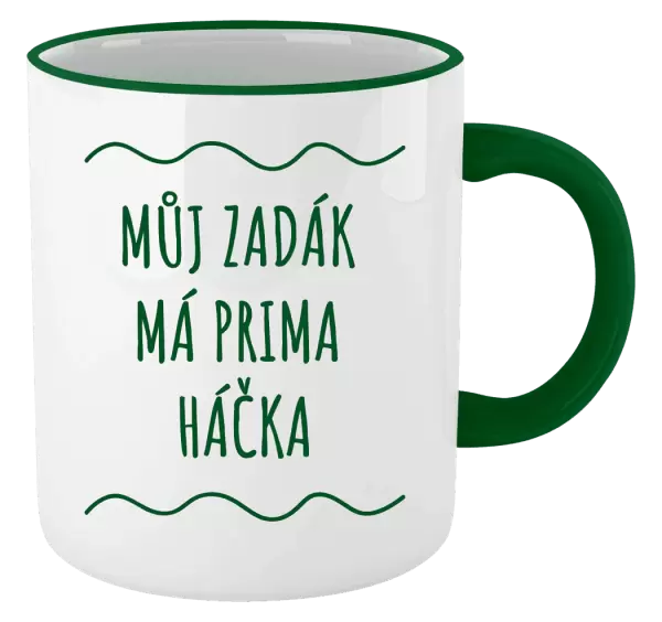 Hrnek Můj zadák má prima háčka