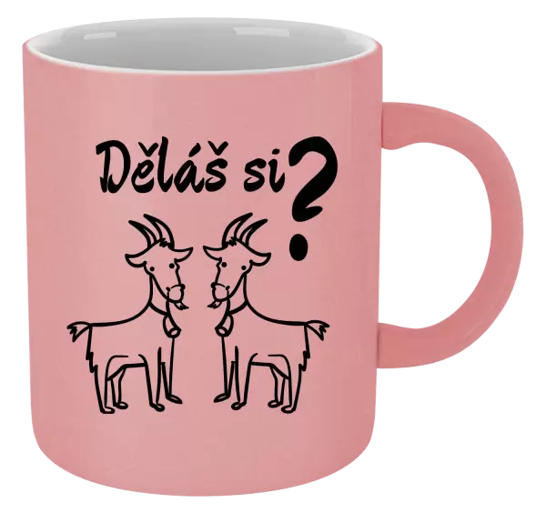 Metalický hrnek Děláš si kozy?