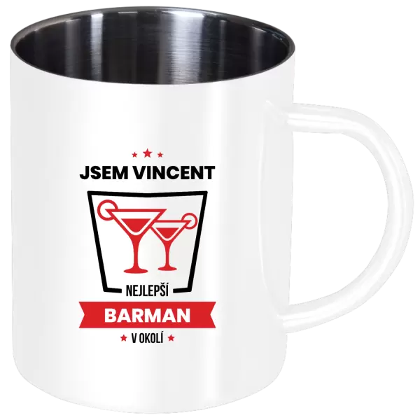 Nerezový hrnek Nejlepší v okolí - barman