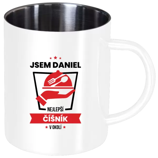 Nerezový hrnek Nejlepší v okolí - číšník