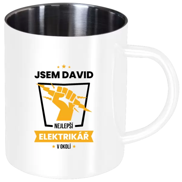 Nerezový hrnek Nejlepší v okolí - elektrikář