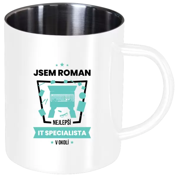 Nerezový hrnek Nejlepší v okolí - IT specialista
