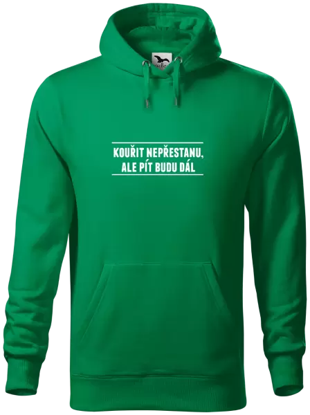 Pánská mikina Kouřit nepřestanu, ale pít budu dál