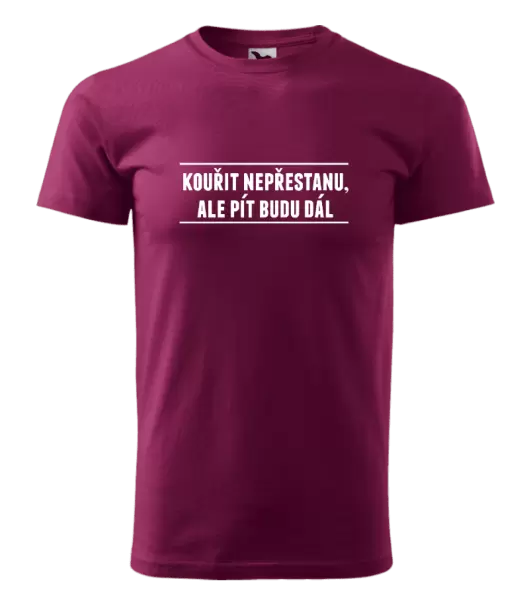 Pánské tričko Kouřit nepřestanu, ale pít budu dál