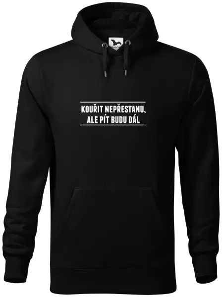 Pánská mikina Kouřit nepřestanu, ale pít budu dál
