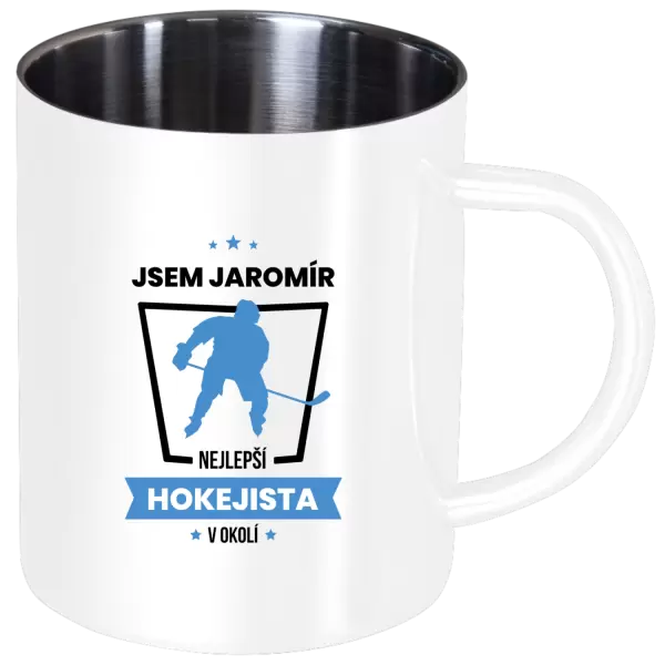 Nerezový hrnek Nejlepší v okolí - hokejista
