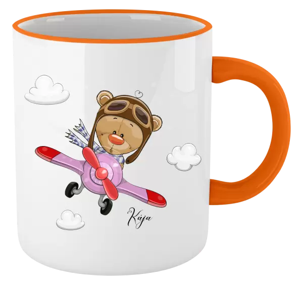 Hrnek Medvídek v letadle