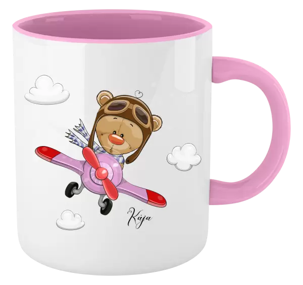 Hrnček  Medvedík v lietadle