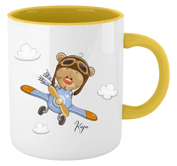 Hrnček  Medvedík v lietadle