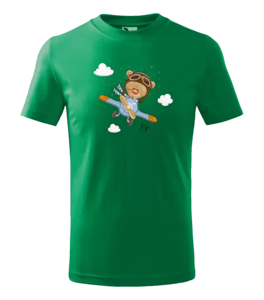 Detské tričko Medvedík v lietadle