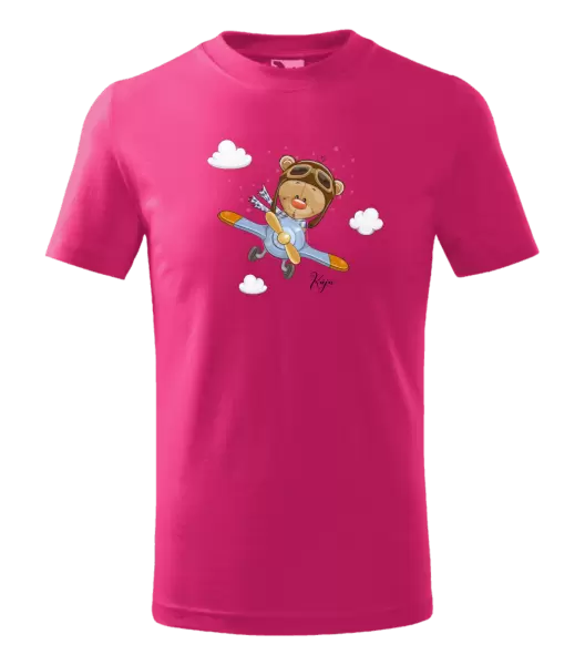Detské tričko Medvedík v lietadle