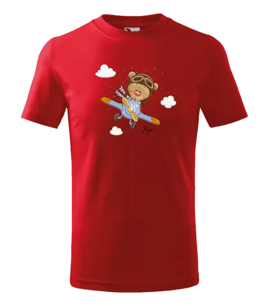 Detské tričko Medvedík v lietadle