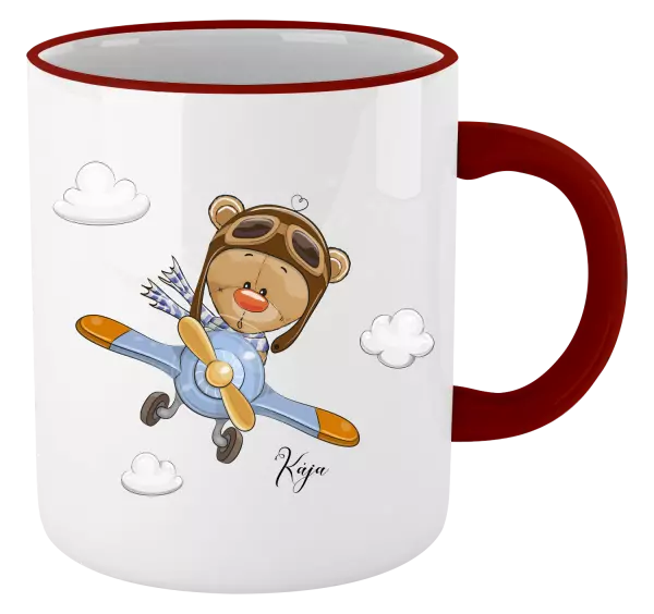 Hrnček Medvedík v lietadle
