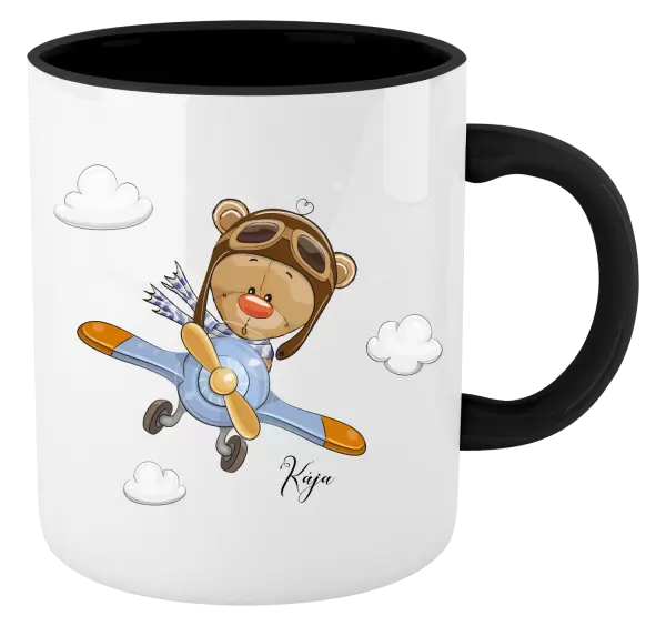 Hrnček  Medvedík v lietadle