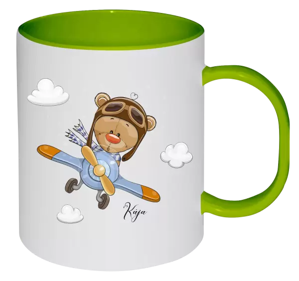 Plastový hrnek Medvídek v letadle