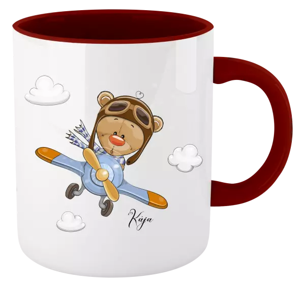 Hrnček  Medvedík v lietadle