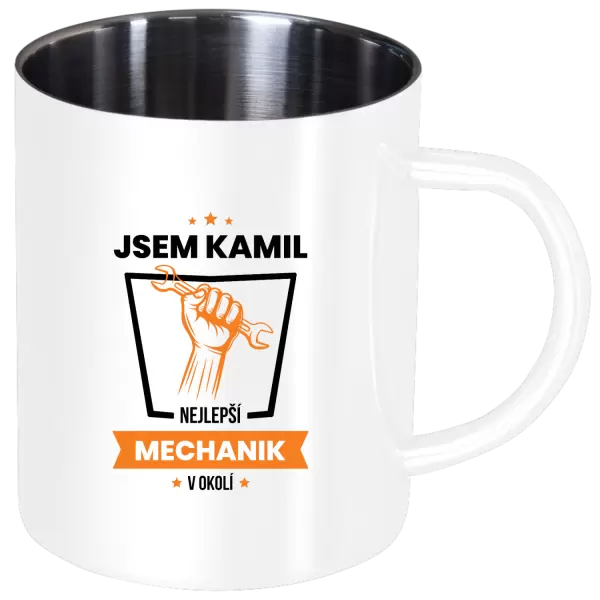 Nerezový hrnek Nejlepší v okolí - mechanik