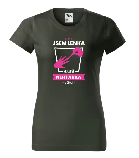 Dámské tričko Nejlepší v okolí - nehtařka