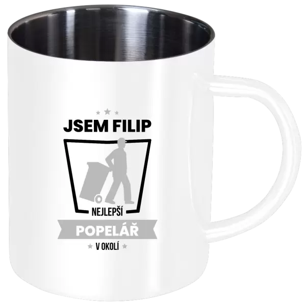 Nerezový hrnek Nejlepší v okolí - popelář