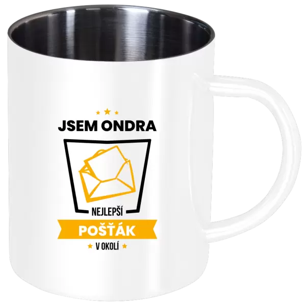 Nerezový hrnek Nejlepší v okolí - pošťák