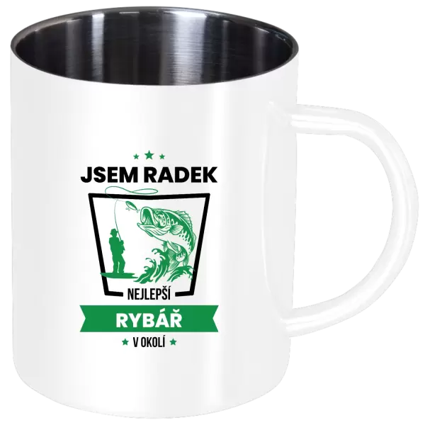 Nerezový hrnek Nejlepší v okolí - rybář