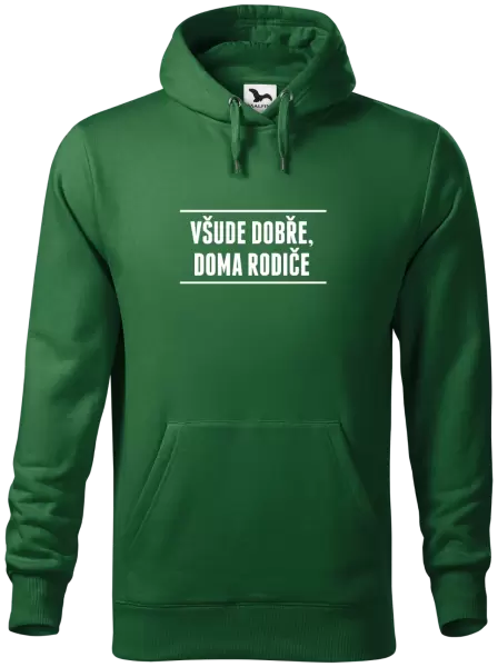 Pánská mikina Všude dobře, doma rodiče