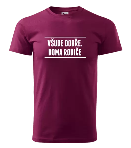 Pánské tričko Všude dobře, doma rodiče