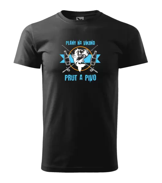 Pánské tričko Plány na víkend - prut a pivo