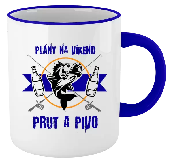 Hrnek Plány na víkend - prut a pivo