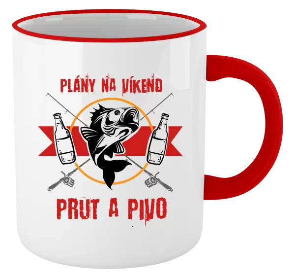 Hrnek Plány na víkend - prut a pivo