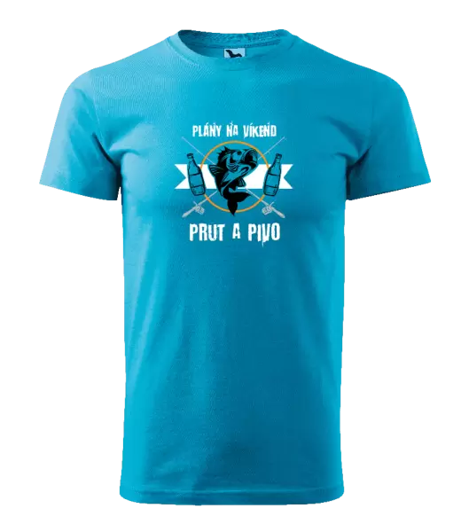 Pánské tričko Plány na víkend - prut a pivo