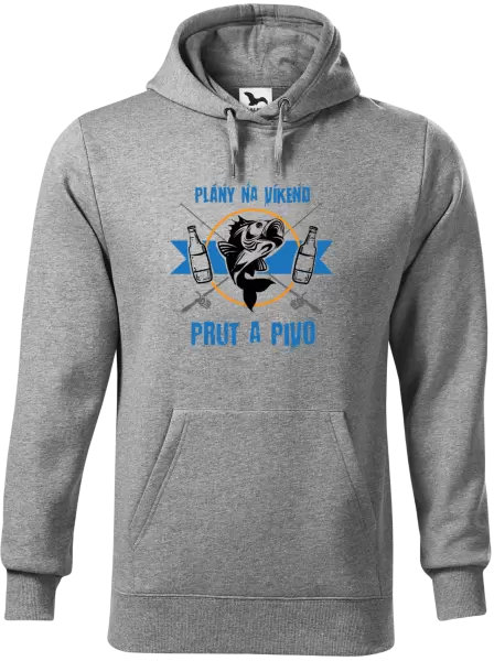 Pánská mikina Plány na víkend - prut a pivo
