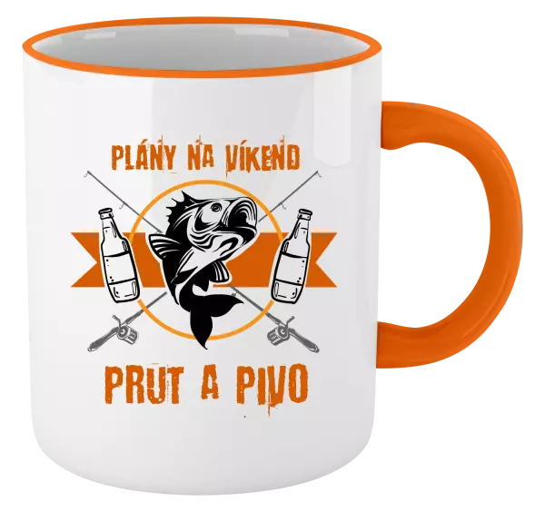 Hrnek Plány na víkend - prut a pivo