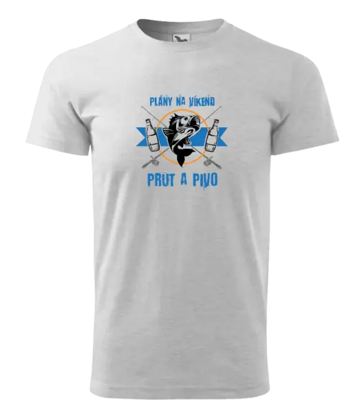 Pánské tričko Plány na víkend - prut a pivo