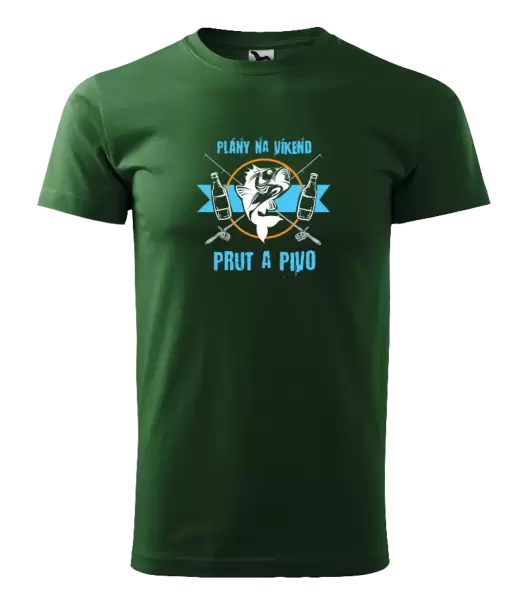 Pánské tričko Plány na víkend - prut a pivo